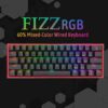 Redragon K617 Fizz 60% Wired RGB Gaming Keyboard, 61 Keys Compact Mechanical Keyboard w/Black Color Keycaps Red Switch