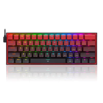 Redragon Fizz RGB Wired Mechanical Gaming Keyboard – Dust-Proof Blue Switch (Gradient Black Red) (K617GBR-RGB)
