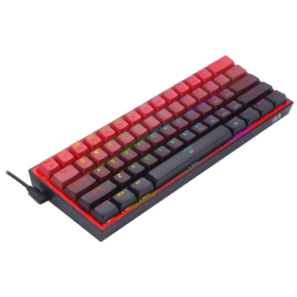 Redragon Fizz RGB Wired Mechanical Gaming Keyboard - Dust-Proof Blue Switch (Gradient Black Red) (K617GBR-RGB)