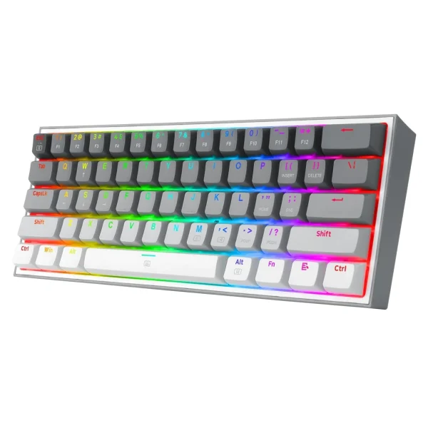 Redragon Fizz RGB Wired Mechanical Gaming Keyboard - Dust-Proof Blue Switch (Gradient Grey White) (K617GGW-RGB)