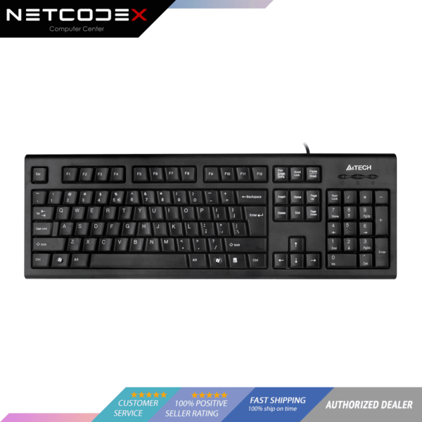 a4tech krs-85 A4Tech KRS-85 Natural Comfort Roundedge Keycaps, Laser Inscribed Keys, Drain Holes Design USB Wired Keyboard