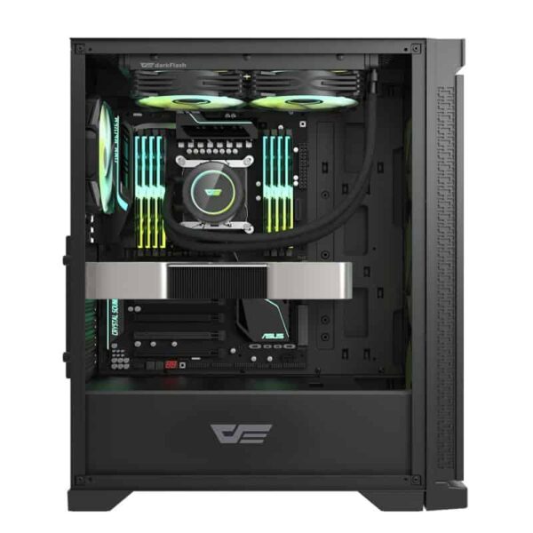Darkflash DK361 Luxury ATX PC Case (Black) w/ 4pcs ARGB Fans