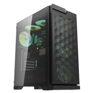 Darkflash DK361 Luxury ATX PC Case (Black) w/ 4pcs ARGB Fans
