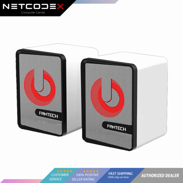 FANTECH BEAT GS203 - Computer Gaming Speaker With Jack & USB for RGB Lighting Speaker HIFI Subwoofer Speaker - White