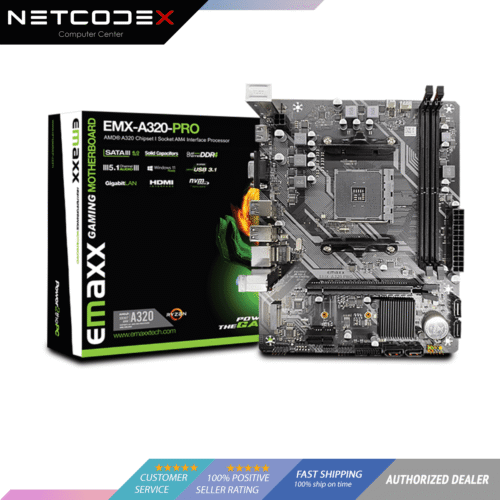 Emaxx A320M AM4 AMD Motherboard SATA 3, M.2 VGA HDMI - EMX-A320-PRO