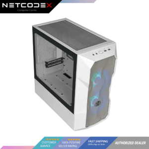 Cooler Master TD300 Mesh White Micro-ATX Tower with Polygonal Mesh Front ana Removable Top Panel, ARGB/PWM Hub Tempered Glass, Dual Sickleflow PWM ARGB Lighting Fans - TD300-WGNN-S00