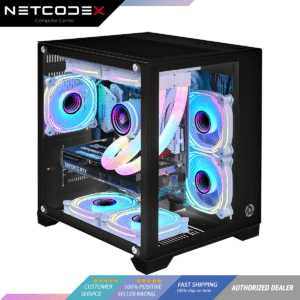 INPLAY Seaview Palace Small, mATX, ITX Gaming Case Tempered Glass PC Case - Black