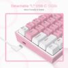 Redragon K617 Fizz 60% Wired RGB Gaming Keyboard, 61 Keys Compact Mechanical Keyboard w/White and Pink Color Keycaps Red Switch