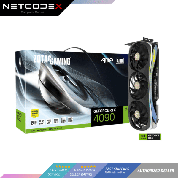 ZOTAC GeForce RTX 4090 AMP Extreme AIRO 24GB of GDDR6X Graphics Card - ZT-D40900B-10P