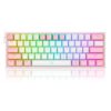 Redragon K617 Fizz 60% Wired RGB Gaming Keyboard, 61 Keys Compact Mechanical Keyboard w/White and Pink Color Keycaps Red Switch