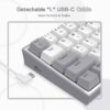 Redragon K617 Fizz 60% Wired RGB Gaming Keyboard, 61 Keys Compact Mechanical Keyboard w/White and Grey Color Keycaps Red Switch