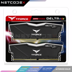 ginee_20230502020943439_6387932068.png TEAMGROUP Team T-Force Delta RGB DDR4 Gaming Memory, 2 x 8 GB, 3600 Mhz, 288 Pin DIMM, Black - TF3D416G3600HC18JDC01