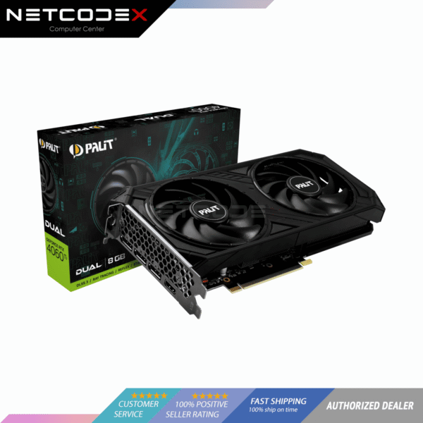 Palit Geforce RTX 4060 Ti DUAL 8gb 128bit GDDR6 Graphics Card NE6406T019P1-1060D