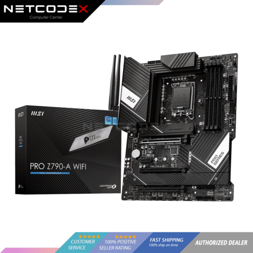 MSI PRO Z790-A WiFi ProSeries Motherboard (Supports 12th/13th Gen Intel Processors, LGA 1700, DDR5, PCIe 5.0, M.2, 2.5Gbps LAN, USB 3.2 Gen2, Wi-Fi 6E, ATX)