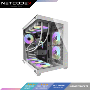 DarkFlash C285P ATX Tempered Glass Side Panel Gaming PC Case Black