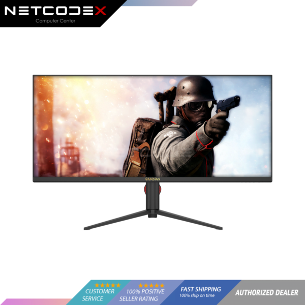 Gamdias Apollo WQ35VF 35″ 3440×1440 VA 180hz 1MS Ultrawide Black Gaming Monitor Gamdias Apollo WQ35VF 35″ 3440×1440 VA 180hz 1MS Ultrawide Black Gaming Monitor