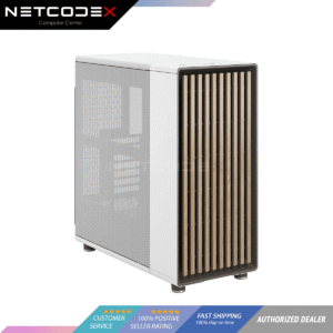 Fractal Design North Chalk White - Wood Oak Front - Mesh Side Panels - Two 140mm Aspect PWM Fans Included - Type C USB - ATX Airflow Mid Tower PC Gaming Case - ‎FD-C-NOR1C-03