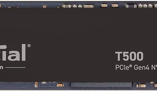Crucial T500 1TB Gen4 NVMe M.2 Internal Gaming SSD, Up to 7300MB/s, Laptop & Desktop Compatible - CT1000T500SSD8