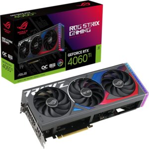 ASUS ROG Strix GeForce RTX 4060 Ti OC Edition Gaming Graphics Card (PCIe 4.0, 8GB GDDR6, DLSS 3, HDMI 2.1, DisplayPort 1.4a) ROG-STRIX-RTX4060TI-O8G-GAMING