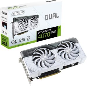ASUS nVidia GeForce 4070 Super White OC Edition 12GB GDDR6X DUAL-RTX4070S-O12G-WHITE Graphics Card