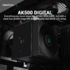DeepCool AK500 DIGITAL Air Cooler, Single Wide Tower, Real-Time CPU Status Screen, 5 Offset Copper Heat Pipes, 240W Heat Dissipation, All Black Design