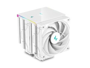 DeepCool AK620 DIGITAL WH Performance Air Cooler, Dual-Tower Layout, Real-Time CPU Status Screen, 6 Copper Heat Pipes, 260W Heat Dissipation, Twin 120mm FDB Fans, All White Design, R-AK620-WHADMN-G