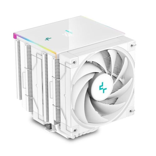 DeepCool AK620 DIGITAL WH Performance Air Cooler, Dual-Tower Layout, Real-Time CPU Status Screen, 6 Copper Heat Pipes, 260W Heat Dissipation, Twin 120mm FDB Fans, All White Design, R-AK620-WHADMN-G