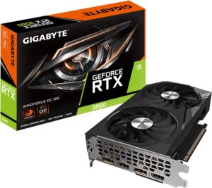 GIGABYTE GeForce RTX 3060 WINDFORCE OC 12G (rev. 2.0) Graphics Card, 2X WINDFORCE Fans, 12GB 192-bit GDDR6, GV-N3060WF2OC-12GD Rev2.0 Video Card