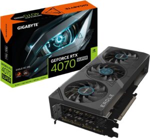 GIGABYTE GeForce RTX 4070 Super Eagle OC 12G Graphics Card, 3X WINDFORCE Fans, 12GB 192-bit GDDR6X, GV-N407SEAGLE-OC-12GD​ Video Card