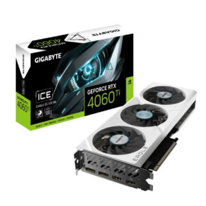 GIGABYTE GeForce RTX 4060 Ti Eagle OC ICE 8G Graphics Card, 3X WINDFORCE Fans, 8GB 128-bit GDDR6, GV-N406TEAGLEOC-ICE-8GD Video Card