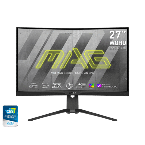 MSI MAG 275CQRXF 27" WQHD 2560x1440 240Hz 1ms Rapid VA Curved AMD Freesync Premium Gaming Monitor