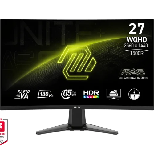 MSI MAG 27CQ6F 27" WQHD 2560x1440 180Hz 0.5ms GTG Rapid VA AMD Freesync Curved Gaming Monitor