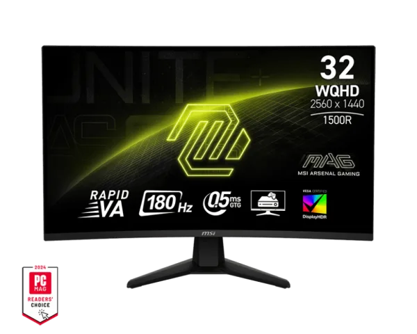 MSI MAG 32CQ6F MSI MAG 32CQ6F 31.5" WQHD 2560x1440 180hz 0.5ms GTG VA Adaptic Sync Curved Gaming Monitor