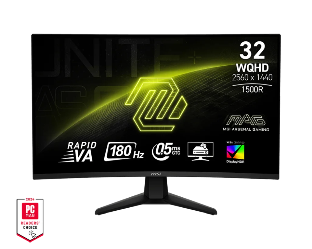 MSI MAG 32CQ6F 31.5" WQHD 2560x1440 180hz 0.5ms GTG VA Adaptic Sync Curved Gaming Monitor
