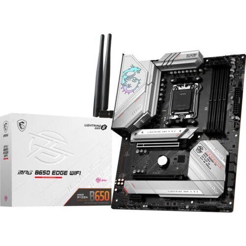MSI MPG B650 Edge WiFi Gaming Motherboard (AMD Ryzen 8000/7000, AM5, ATX, DDR5, PCIe 4.0, M.2, SATA 6Gb/s, USB 3.2 Gen 2, HDMI/DP, Wi-Fi 6E, Bluetooth 5.3, ATX)