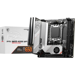 MSI MPG B650I Edge WiFi Gaming Motherboard (AMD Ryzen 8000/7000, AM5, DDR5, PCIe 4.0, M.2, SATA 6Gb/s, USB 3.2 Gen 2, HDMI, Wi-Fi 6E, Bluetooth 5.3, 2.5Gbps LAN, Mini-ITX)