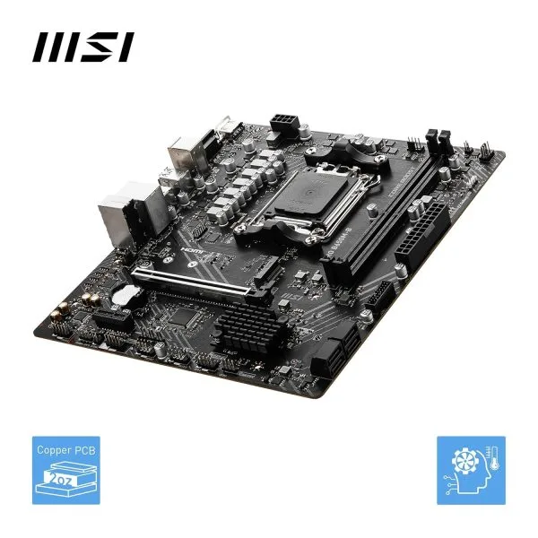 MSI PRO B650M-B Motherboard, Micro-ATX - Supports AMD Ryzen 7000 Series Processors, AM5 - DDR5 Memory Boost 6800+MHz/OC, 1 x PCIe 4.0 x16, 1 x M.2 Gen4, 2.5G LAN