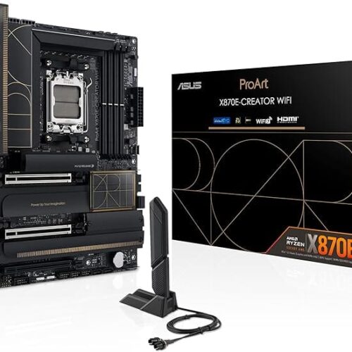 ASUS ProArt X870E CREATOR WiFi AMD AM5 X870E ATX Motherboard PCIe 5.0 x16 Slots, 16+2+2 Power Stages, DDR5, Dual USB4, 10 Gb & 2.5 Gb LAN, WiFi 7, Four M.2 Slots