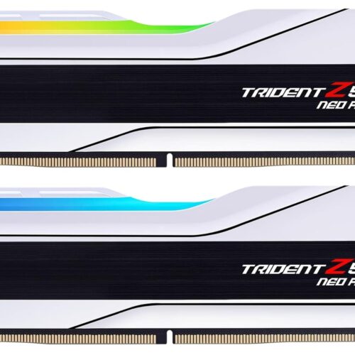 G.SKILL Trident Z5 Neo RGB Series (AMD Expo) DDR5 RAM 32GB (2x16GB) 6400MT/s CL32-39-39-102 1.40V Desktop Computer Memory UDIMM - Matte White (F5-6400J3239G16GX2-TZ5NRW)