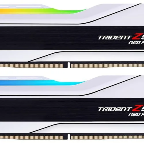 G.SKILL Trident Z5 Neo RGB Series (AMD Expo) DDR5 RAM 32GB (2x16GB) 6400MT/s CL32-39-39-102 1.40V Desktop Computer Memory UDIMM - Matte White (F5-6400J3239G16GX2-TZ5NRW)
