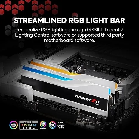 G.Skill Trident Z5 RGB DDR5 RAM 6000 MT/s CL36 1.35V Intel XMP 32GB (2x16GB) White Desktop Memory - F5-6000J3636F16GX2-TZ5RW - Image 5