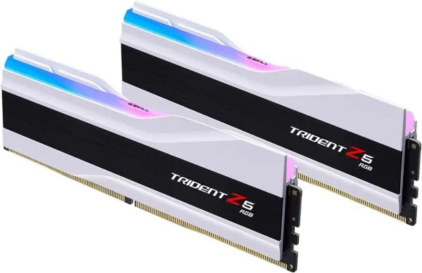 G.Skill Trident Z5 RGB DDR5 RAM 6400 MT/s CL32 1.40V Intel XMP 32GB (2x16GB) White Desktop Memory - F5-6400J3239G16GX2-TZ5RW