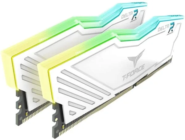 TEAMGROUP T-Force Delta RGB DDR4 32GB (2x16GB) 3600MHz (PC4-28800) CL18 Desktop Gaming Memory Module Ram White - TF4D432G3600HC18JDC01