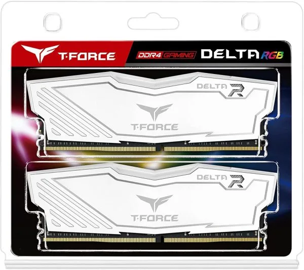 TEAMGROUP T-Force Delta RGB DDR4 32GB (2x16GB) 3600MHz (PC4-28800) CL18 Desktop Gaming Memory Module Ram White - TF4D432G3600HC18JDC01