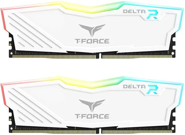 TEAMGROUP T-Force Delta RGB DDR4 32GB (2x16GB) 3600MHz (PC4-28800) CL18 Desktop Gaming Memory Module Ram White - TF4D432G3600HC18JDC01