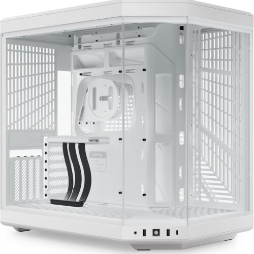 HYTE Y70 Dual Chamber Panoramic TG Mid-Tower ATX Computer Gaming Case - Snow White