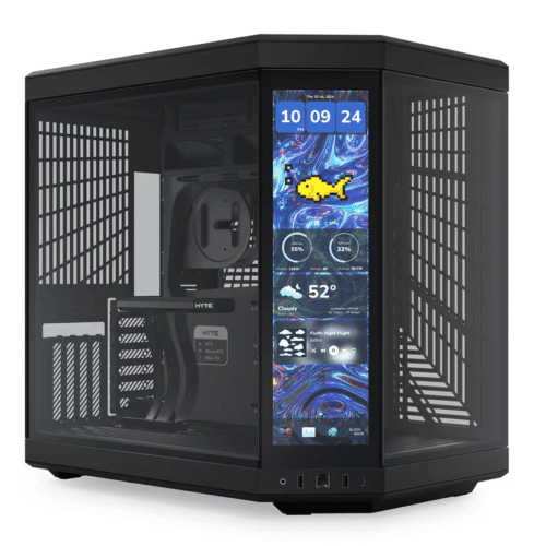 HYTE Y70 Touch Infinite Dual Chamber Panoramic TG Mid-Tower ATX Computer Gaming Case - Pitch Black