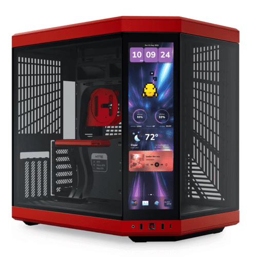 HYTE Y70 Touch Infinite Dual Chamber Panoramic TG Mid-Tower ATX Computer Gaming Case - Black Cherry