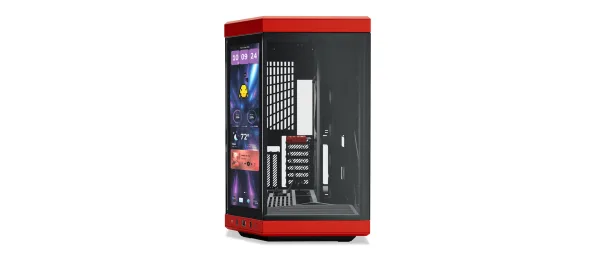 HYTE Y70 Touch Infinite Dual Chamber Panoramic TG Mid-Tower ATX Computer Gaming Case - Black Cherry