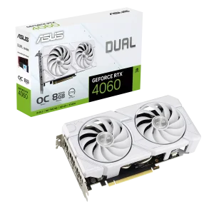 ASUS Dual GeForce RTX 4060 EVO White OC Edition 8GB GDDR6 Graphics Card - DUAL-RTX4060-O8G-EVO-WHITE